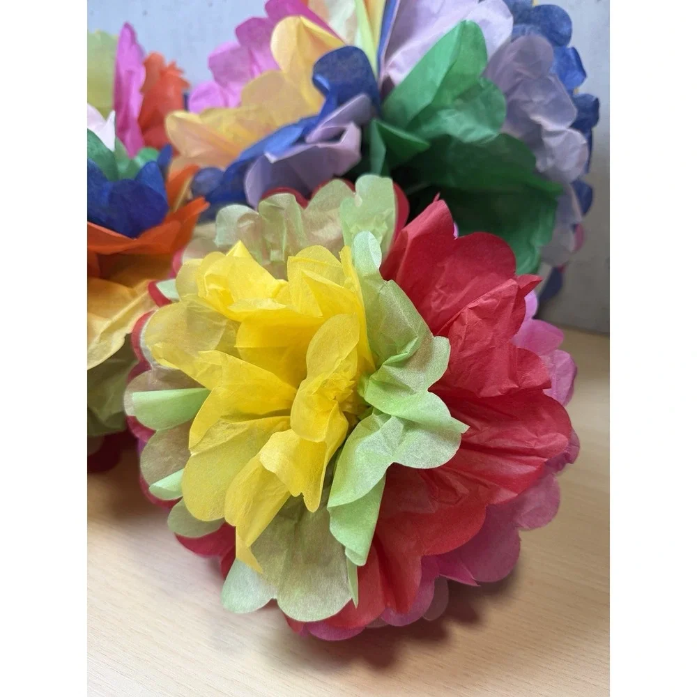 Colorful Fiesta Paper Tissue Pom‎ Poms 20 Pieces Cinco de Mayo Party Decorations